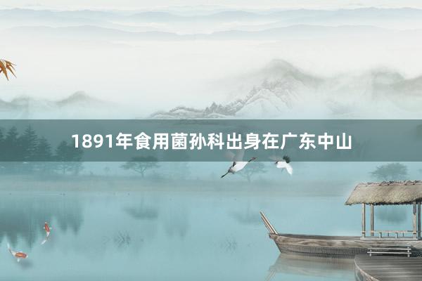 1891年食用菌孙科出身在广东中山